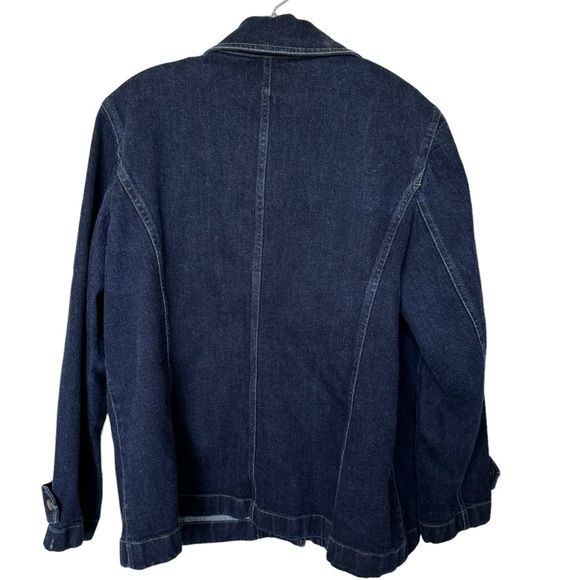LRL Lauren Jeans Co Ralph Lauren Denim Snap Front Pockets Logo Jean Jacket 1X - Picture 4 of 7